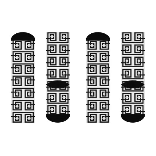 Blk & Wht Airplane  Crew Socks