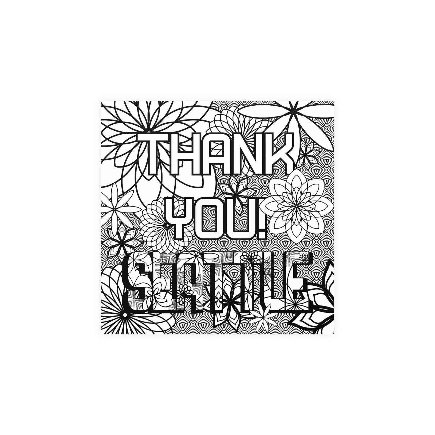 Thank You Coloring Poster Seattle