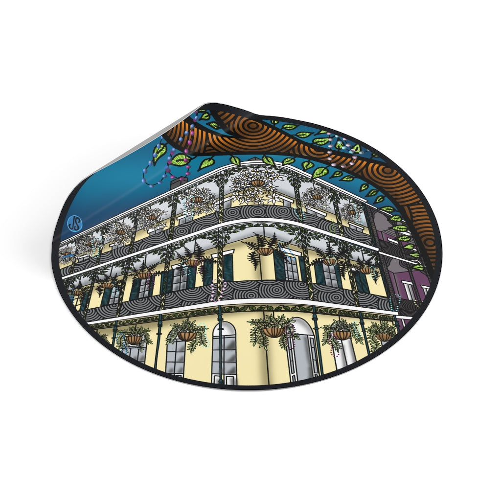 New Orleans Round Vinyl Stickers