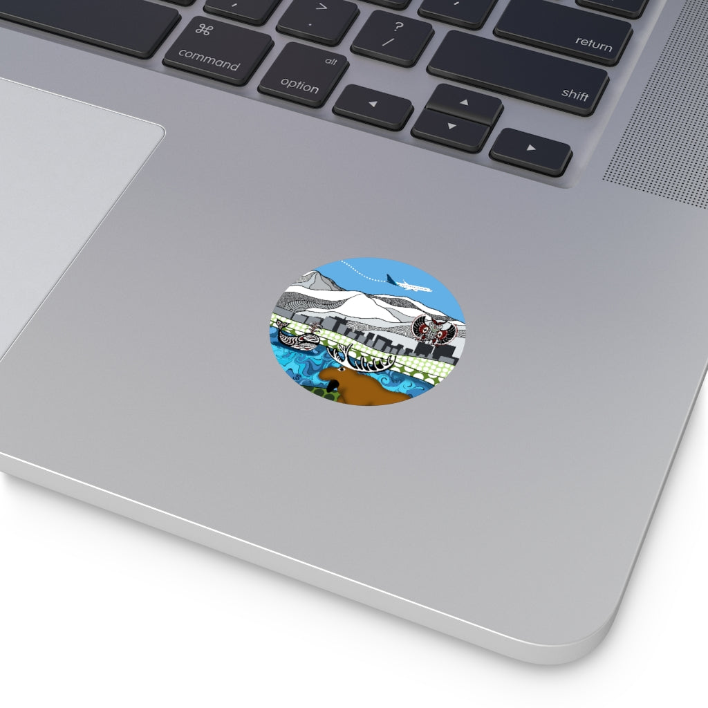 Anchorage Round Vinyl Stickers