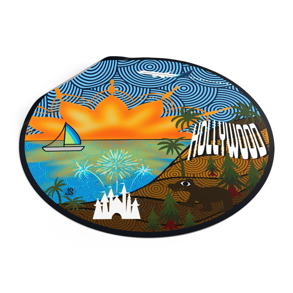 LAX- Los Angeles Round Vinyl Stickers