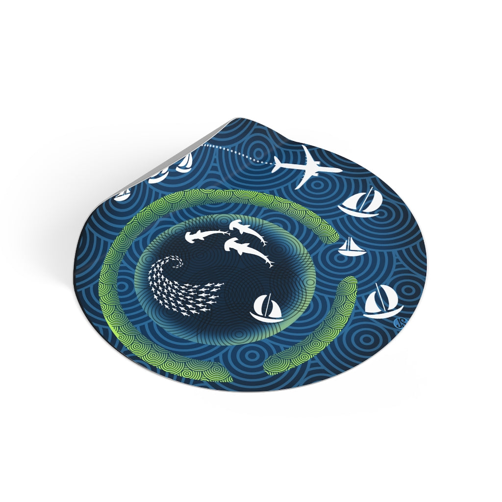 Blue hole round Vinyl Stickers