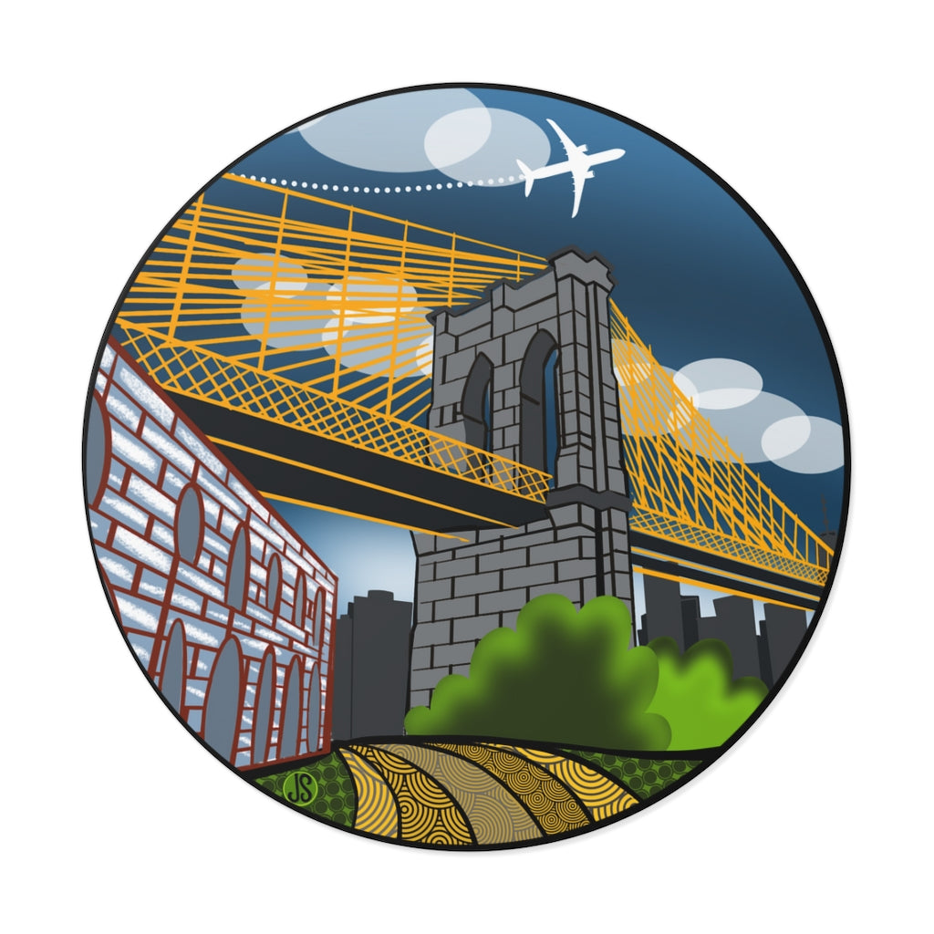 Brooklyn Bridge Round Vinyl Stickers