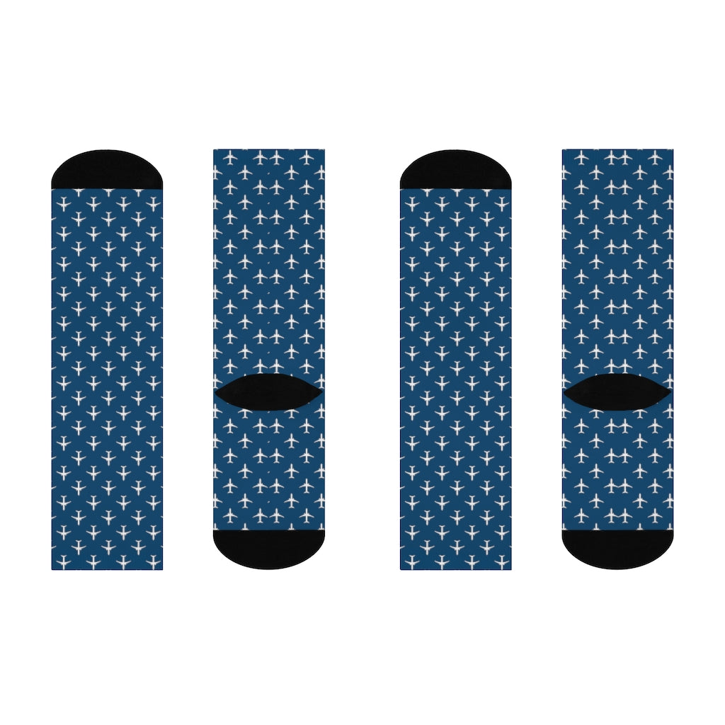 Blue/white Airplane Socks