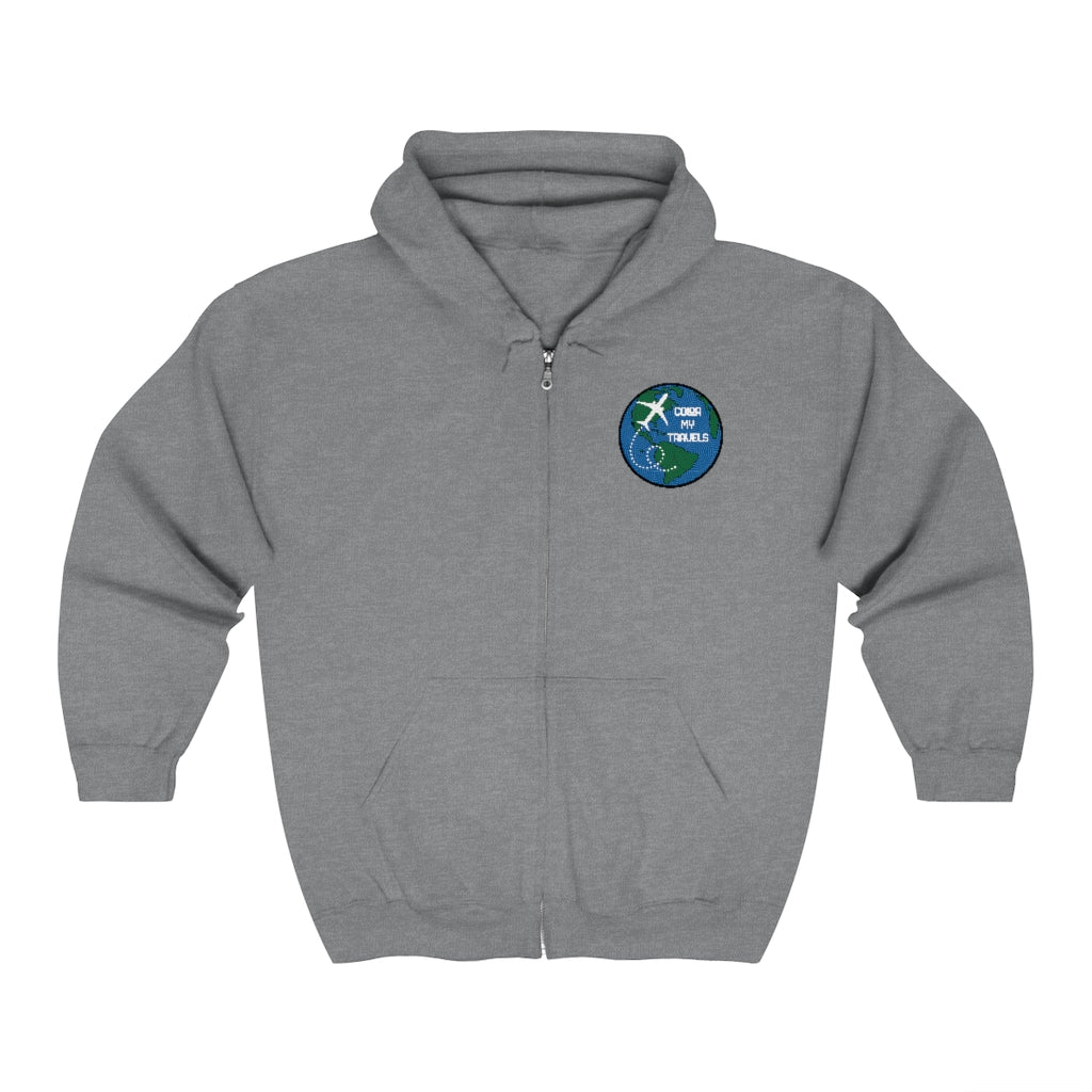 Color My Travels Unisex Zip Up Hoodie
