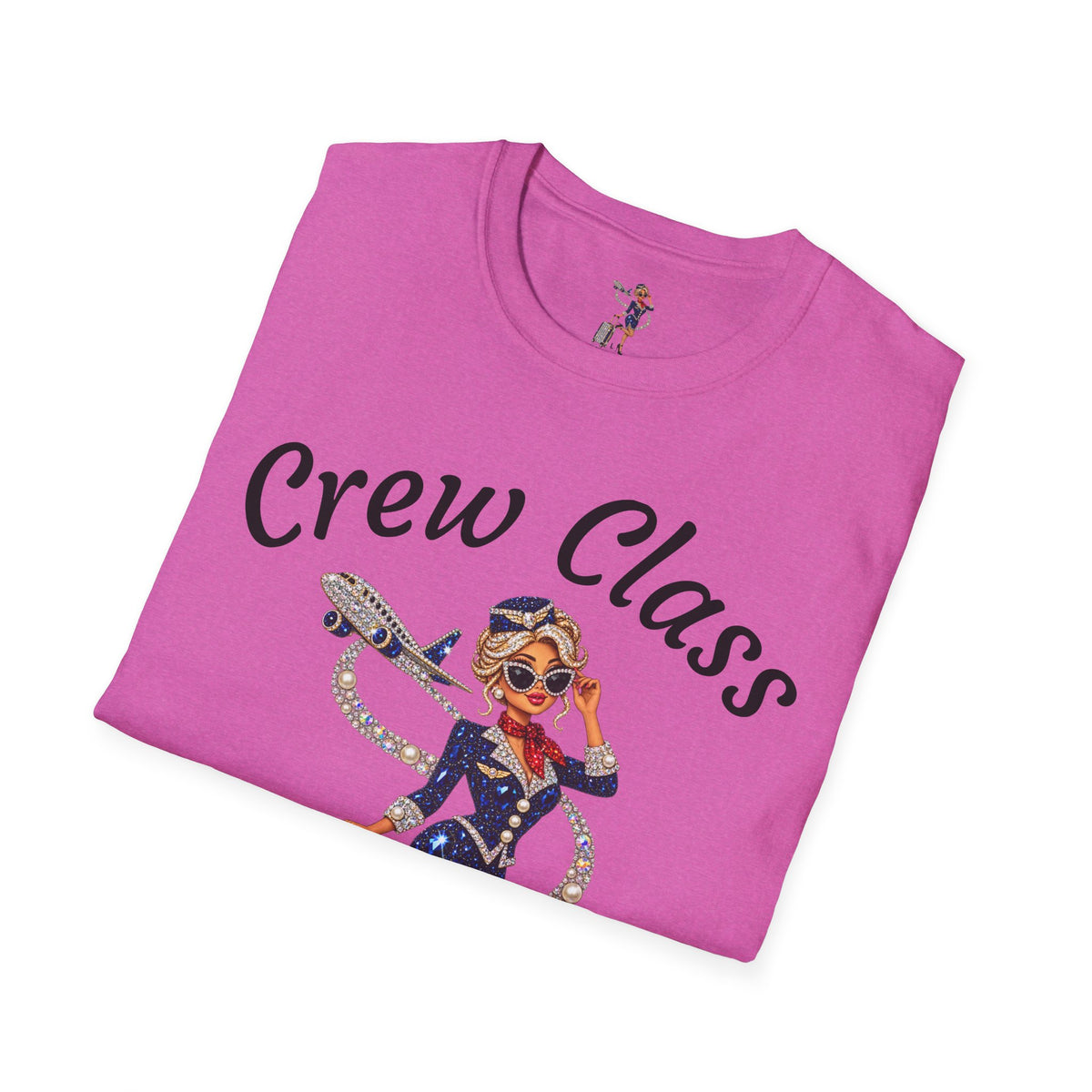 Crew Class T-Shirt — Retro Flight Attendant Graphic Tee