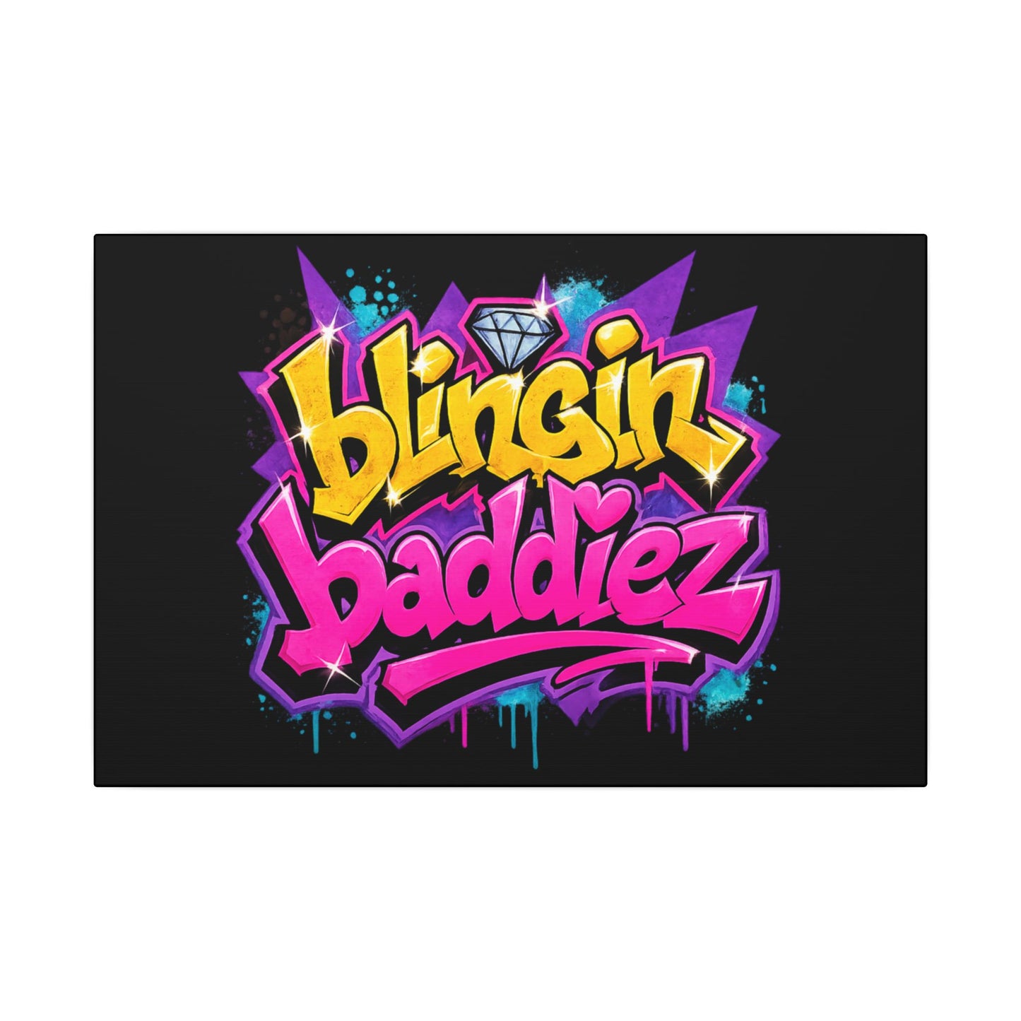 Blingin Baddiez Graffiti Canvas Art — Hip Street Style Wall Decor