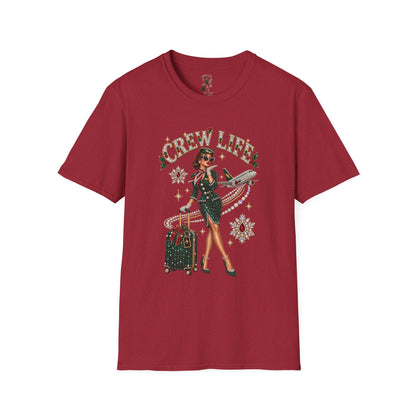 Crew Life T-Shirt — Retro Flight Attendant Pinup Tee