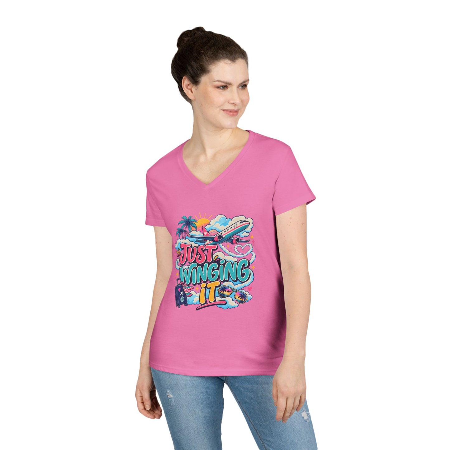 Just Winging It plane travel graphic T-Shirt | Vacation vibes, palm trees
