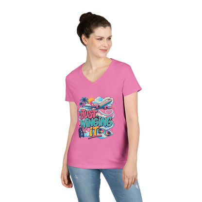 Just Winging It plane travel graphic T-Shirt | Vacation vibes, palm trees