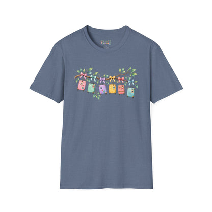 Suitcase Garland T-Shirt — Cute Luggage Line Graphic Tee for Travelers
