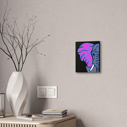 Neon Elephant Canvas Print — Bold Pink & Blue Safari Wall Art
