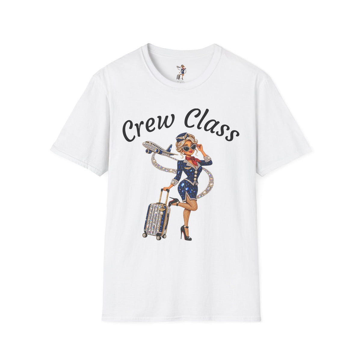 Crew Class T-Shirt — Retro Flight Attendant Graphic Tee