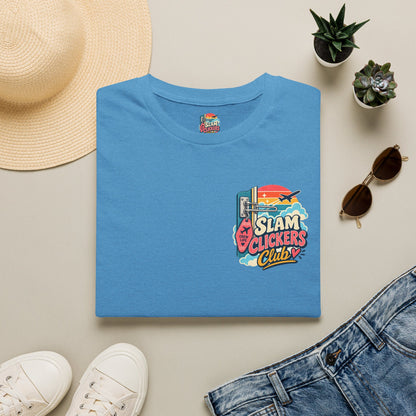 Slam Clickers Club T-Shirt | Retro Surf Neon Logo
