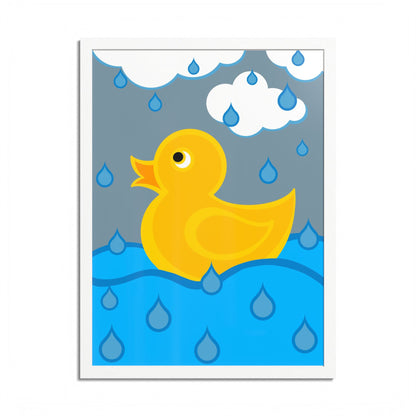 Rubber Duck Framed Poster — Colorful Nursery Wall Art