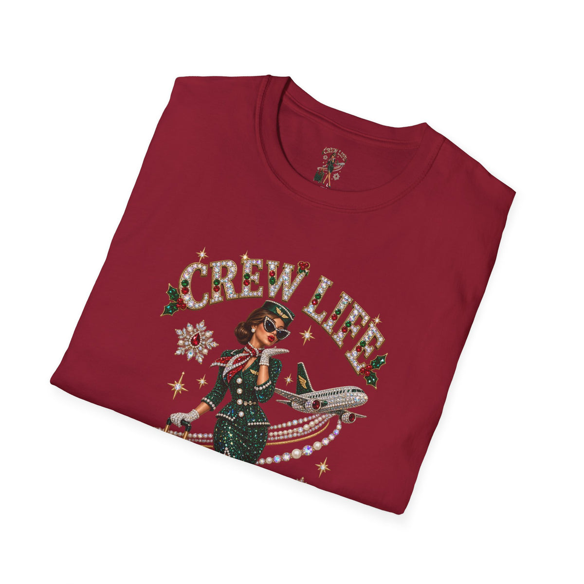 Crew Life T-Shirt — Retro Flight Attendant Pinup Tee
