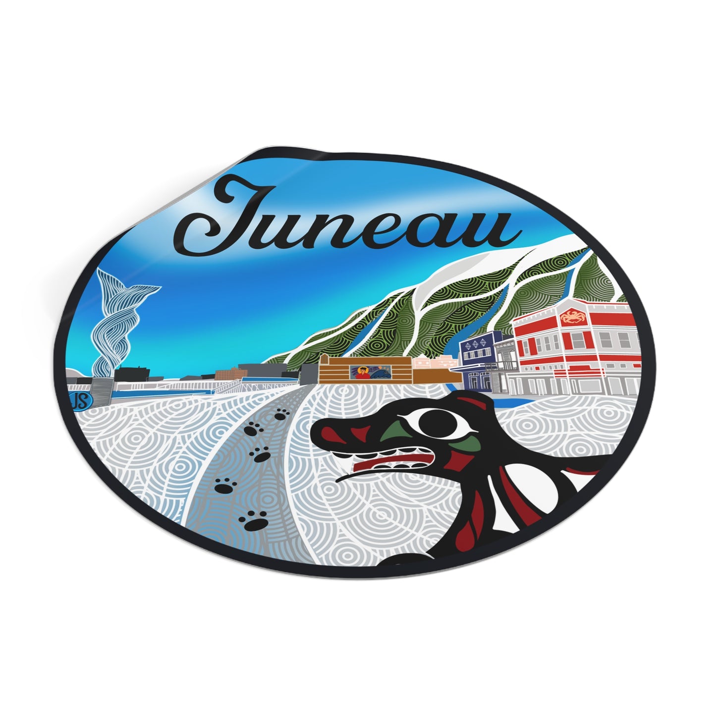 Juneau Wharf Round Vinyl Stickers