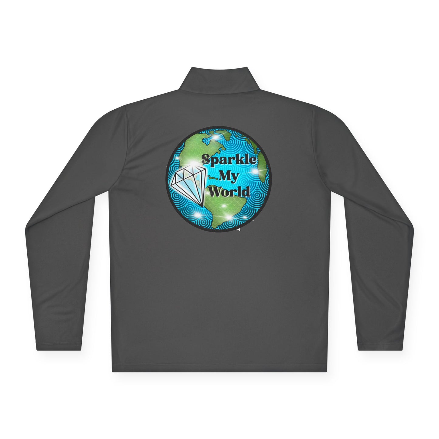 Sparkle My World Quarter-Zip Pullover — Earth Graphic Diamond Logo