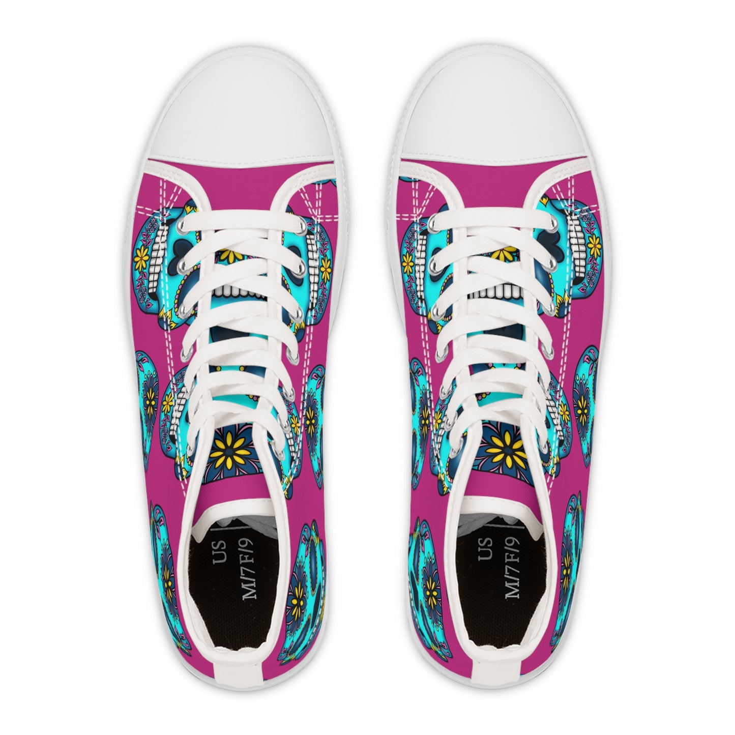 Sugar Skull Pink Women's High Top Sneakers