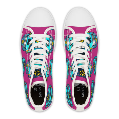 Sugar Skull Pink Women's High Top Sneakers