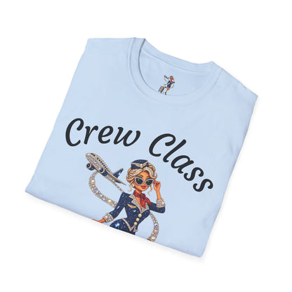 Crew Class T-Shirt — Retro Flight Attendant Graphic Tee