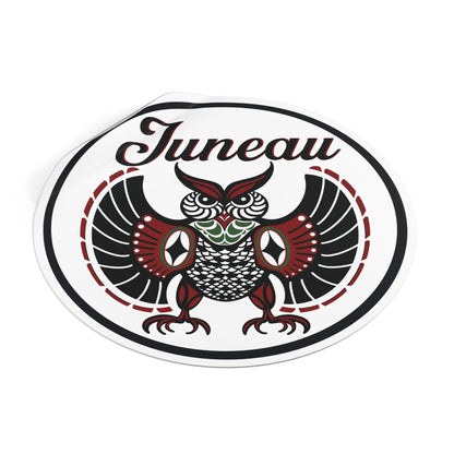 Juneau Owl Round Vinyl Stickers