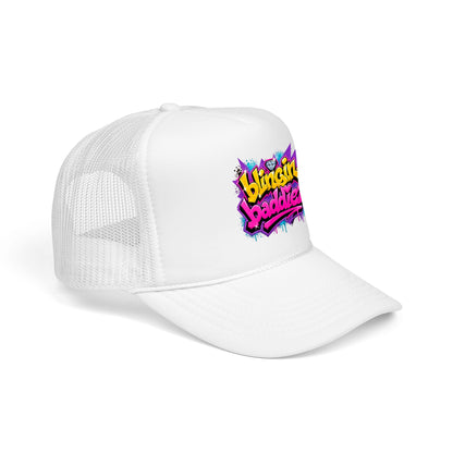 Foam Trucker Hat — "Blingin Baddiez" Colorful Graffiti Logo Cap