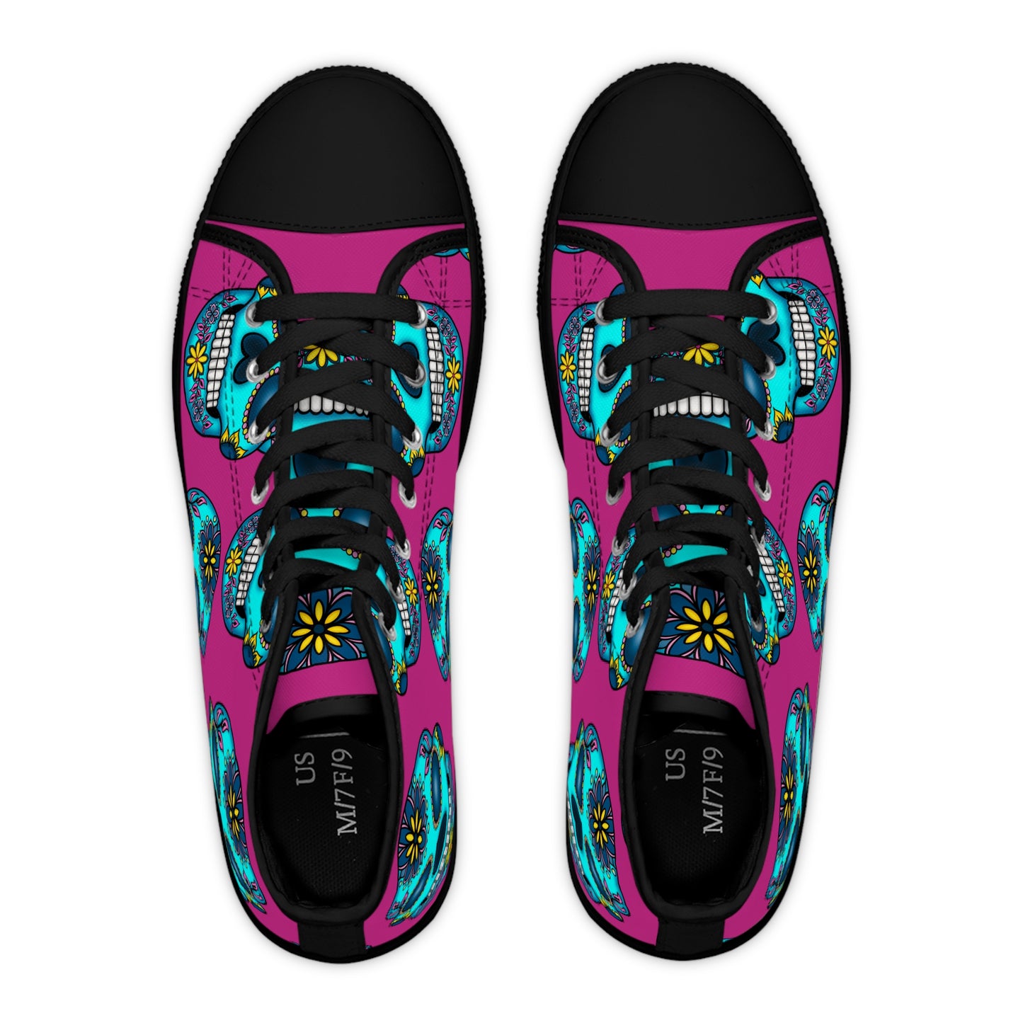 Sugar Skull Pink Women's High Top Sneakers