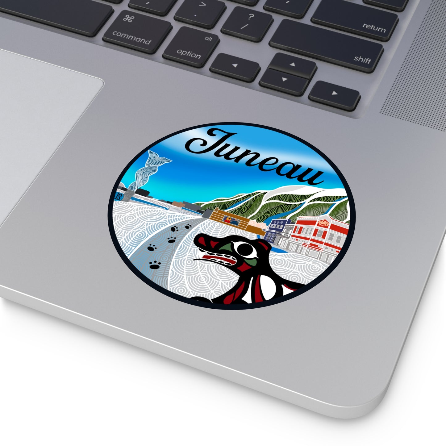 Juneau Wharf Round Vinyl Stickers