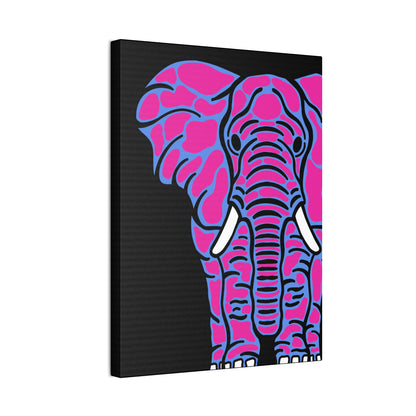 Neon Elephant Canvas Print — Bold Pink & Blue Safari Wall Art
