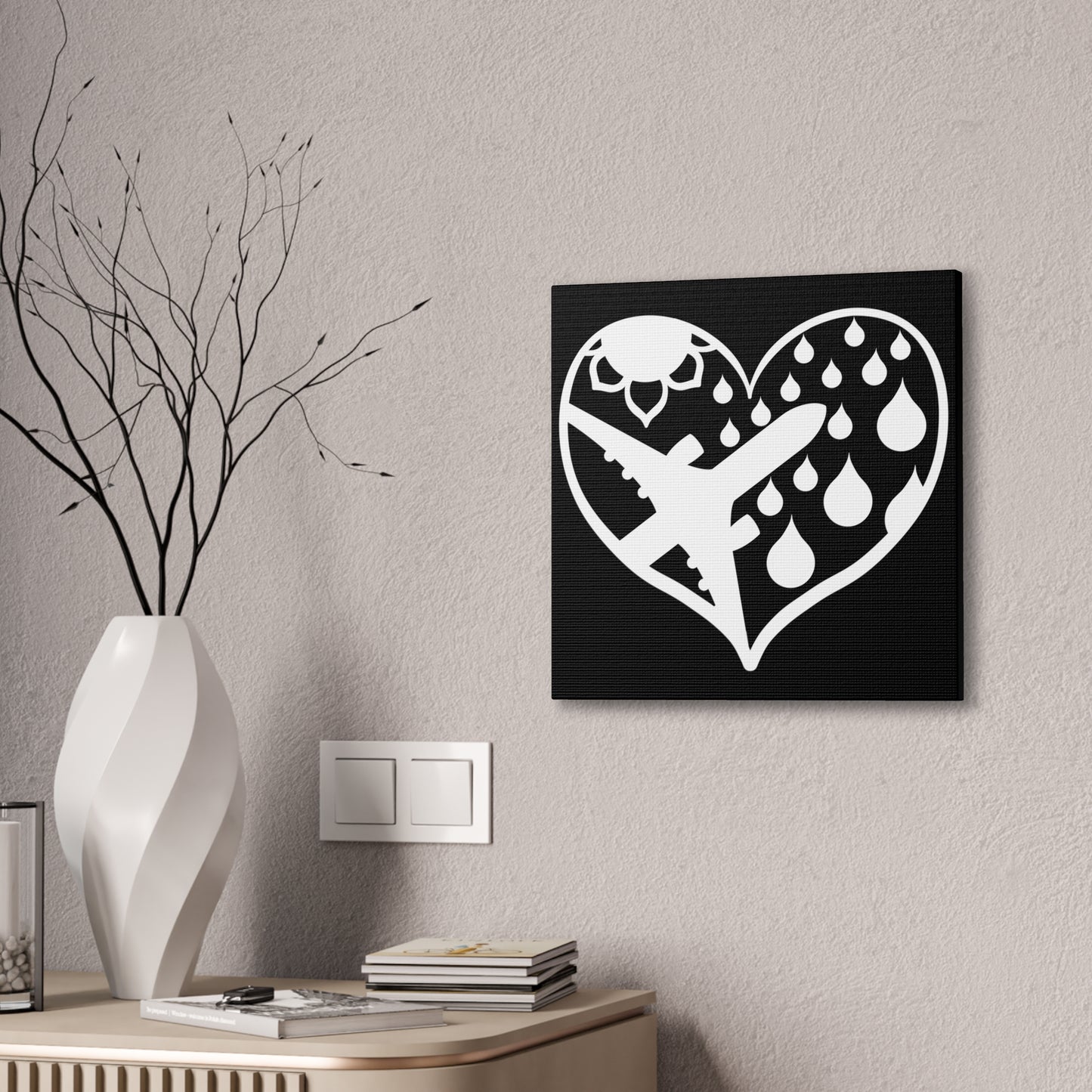 Airplane Heart with rain and sun images