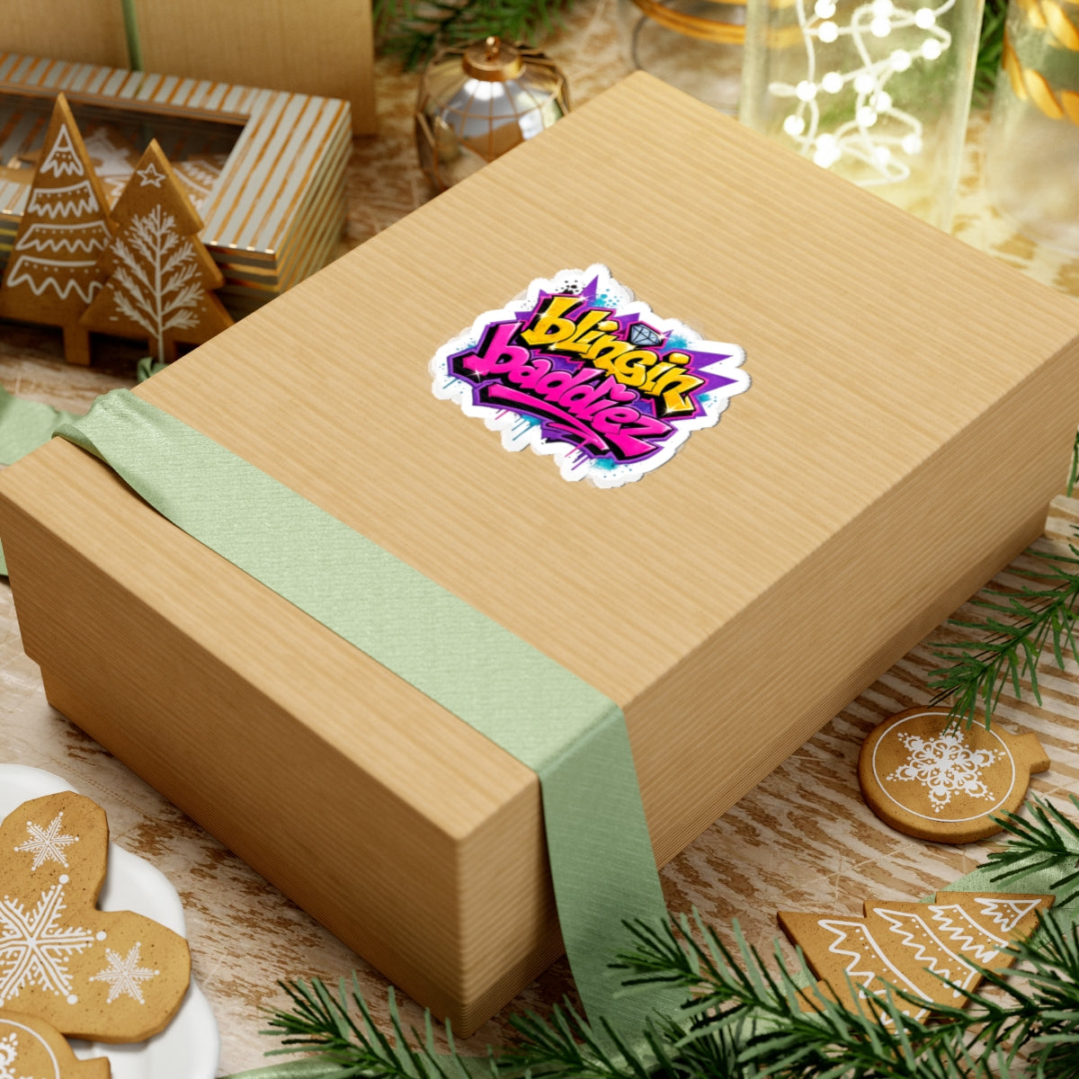 Graffiti 'Blingin Baddiez' Kiss-Cut Sticker — Colorful Hip-Hop Laptop Decal