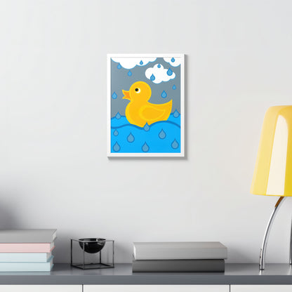 Rubber Duck Framed Poster — Colorful Nursery Wall Art