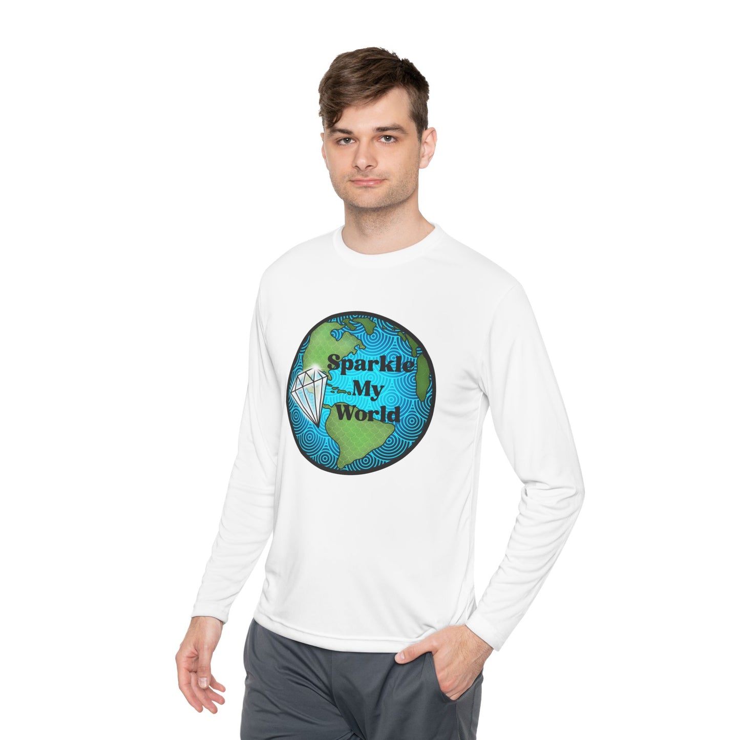 Sparkle My World Unisex Long Sleeve Tee, Gift for Travelers, Eco-Friendly Apparel, Positive Vibes Shirt, Travel Enthusiast Top