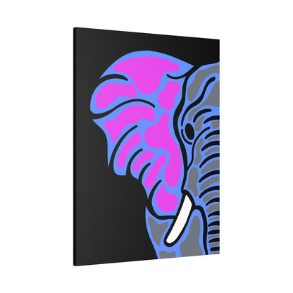 Neon Elephant Canvas Print — Bold Pink & Blue Safari Wall Art