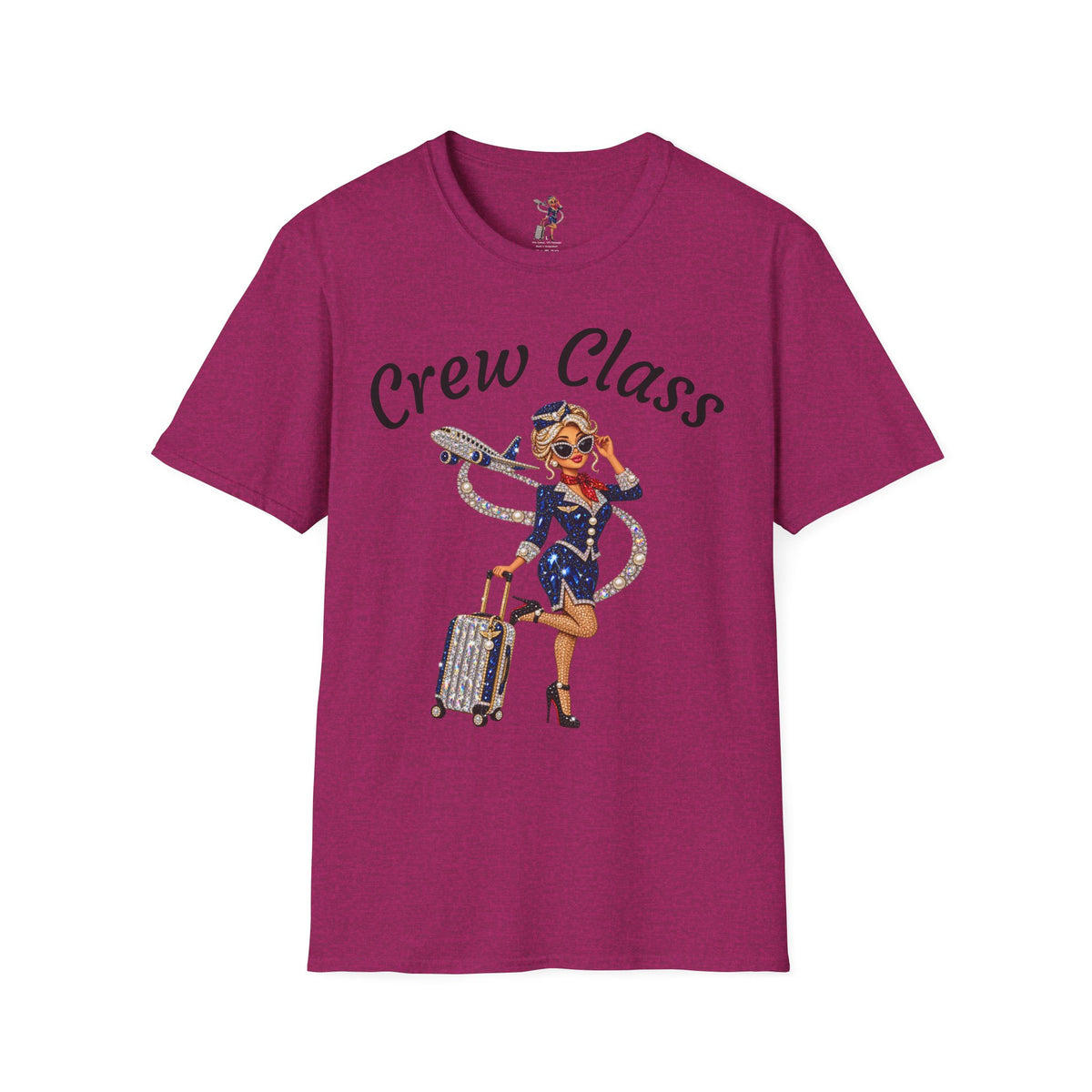 Crew Class T-Shirt — Retro Flight Attendant Graphic Tee