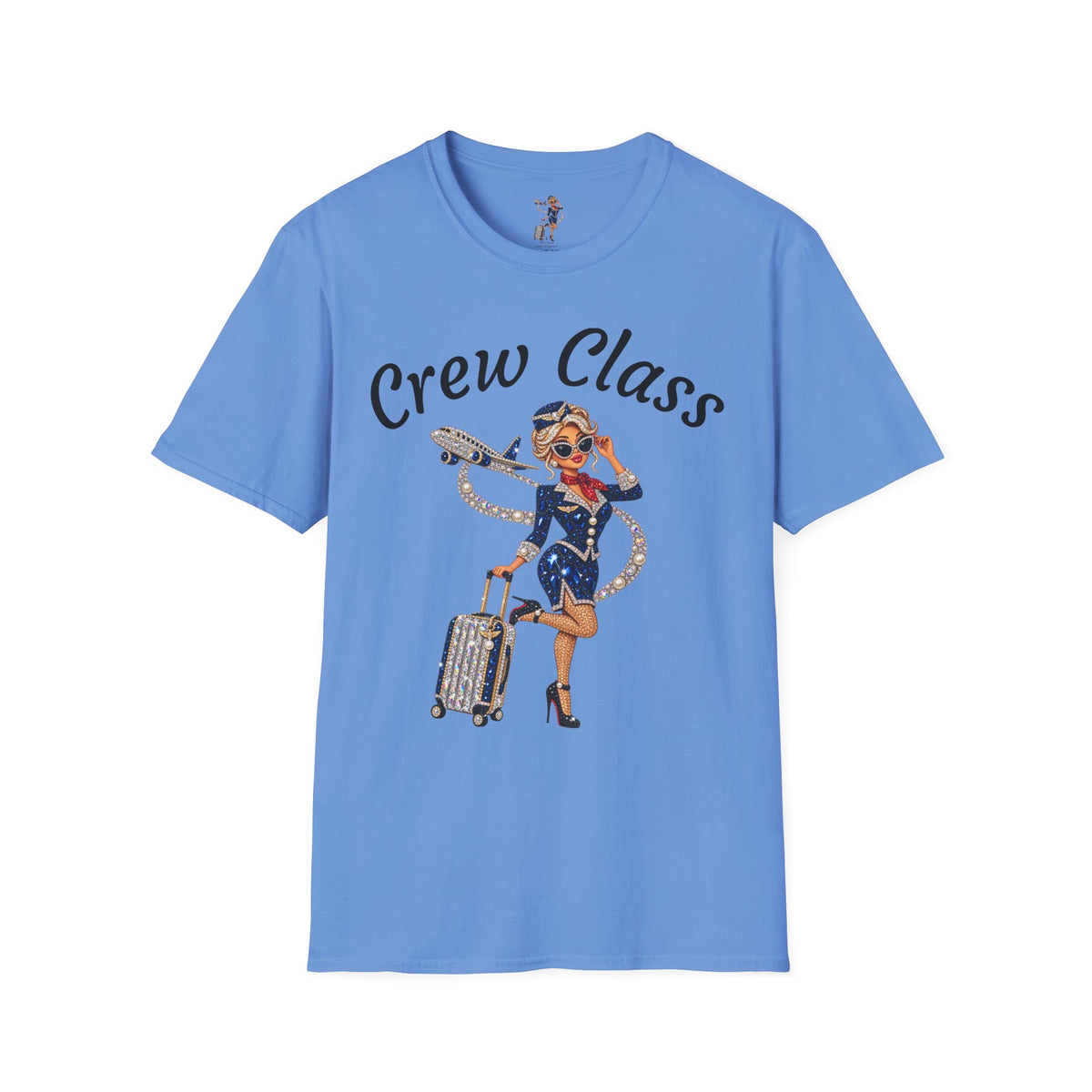 Crew Class T-Shirt — Retro Flight Attendant Graphic Tee