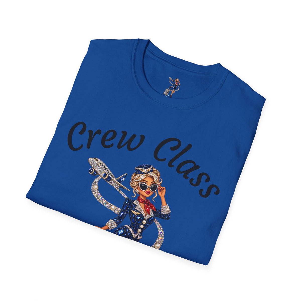 Crew Class T-Shirt — Retro Flight Attendant Graphic Tee