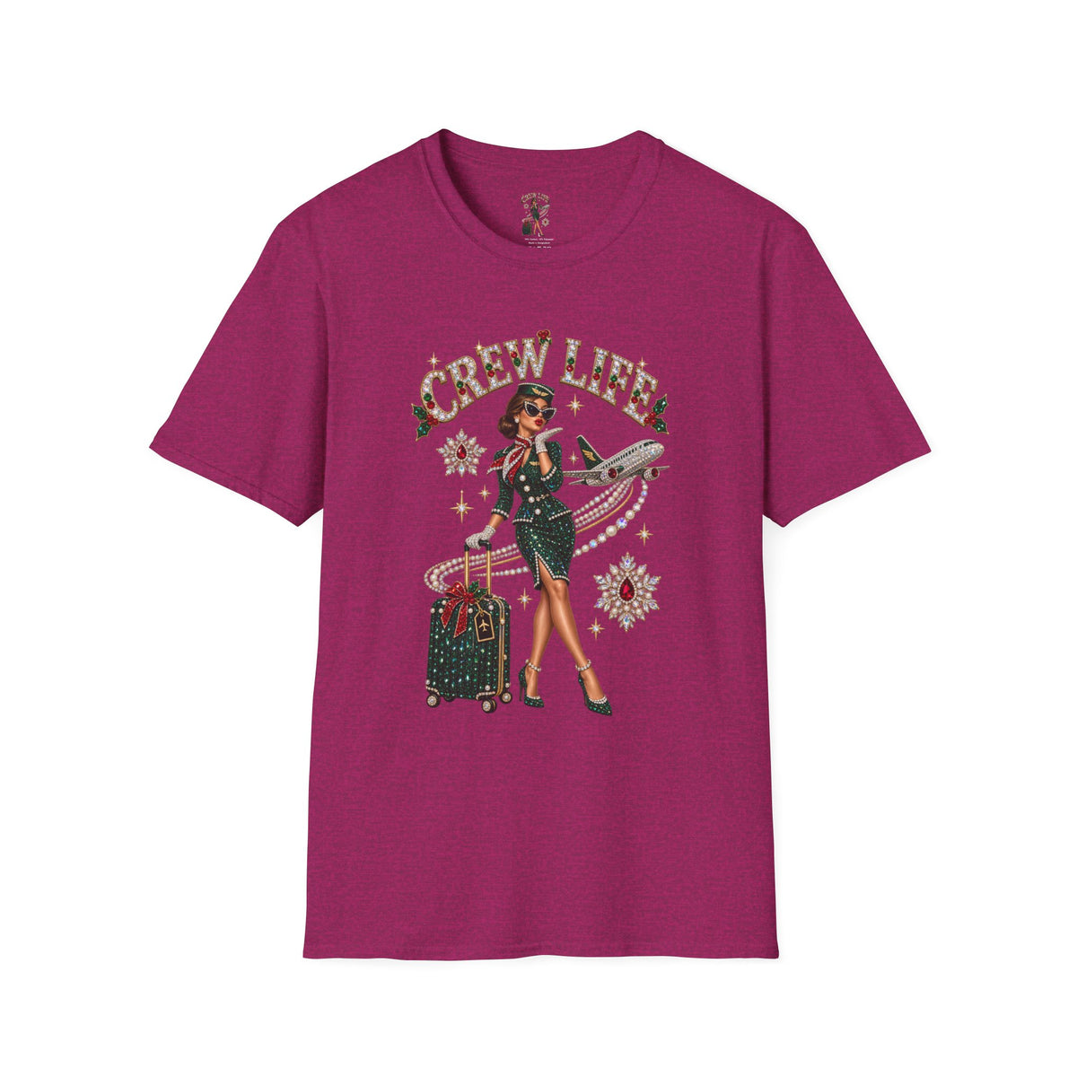Crew Life T-Shirt — Retro Flight Attendant Pinup Tee
