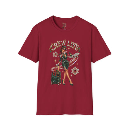 Crew Life T-Shirt — Retro Flight Attendant Pinup Tee