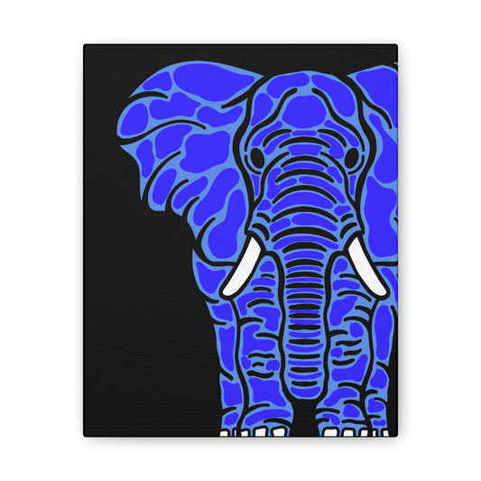 Neon Blue Elephant Canvas Print
