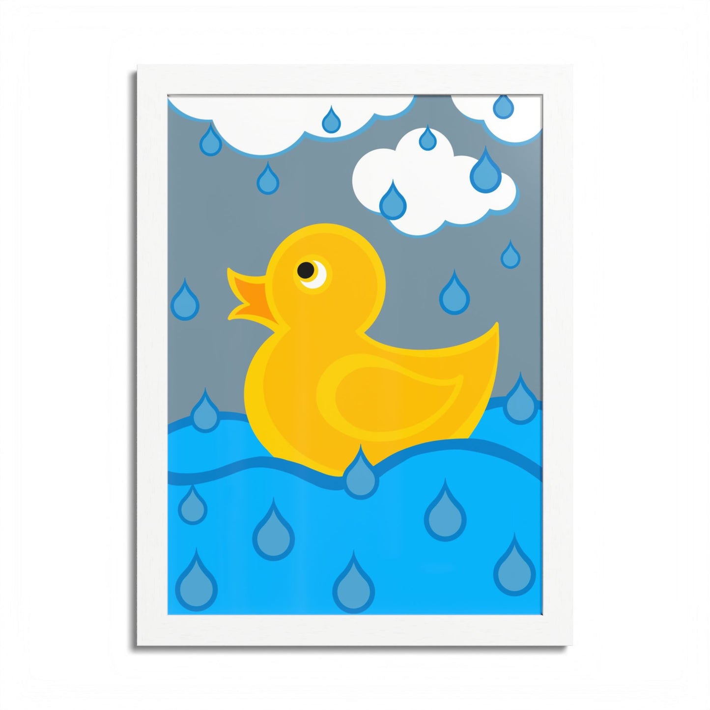 Rubber Duck Framed Poster — Colorful Nursery Wall Art