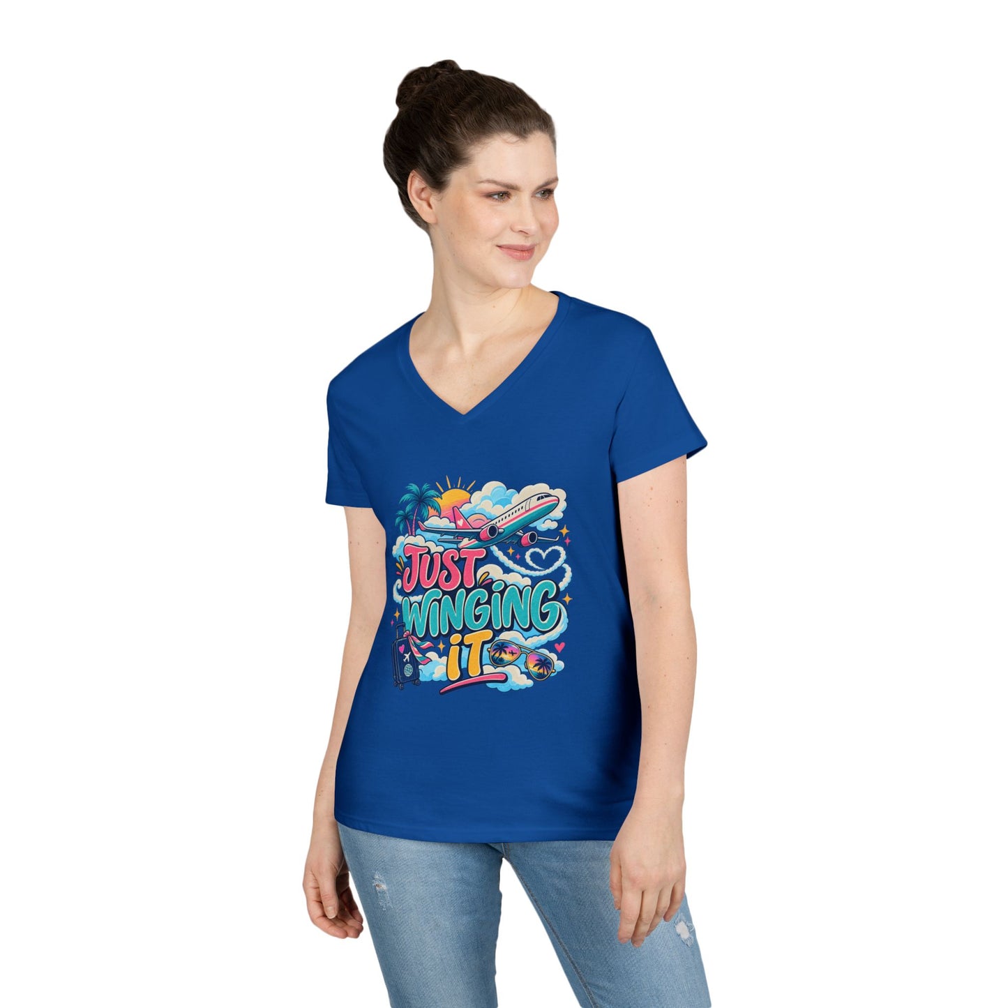 Just Winging It plane travel graphic T-Shirt | Vacation vibes, palm trees