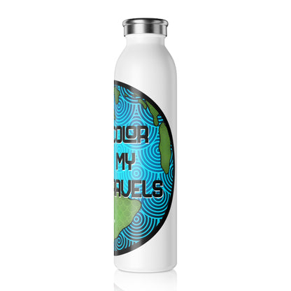 Color my travels Slim Water Bottle