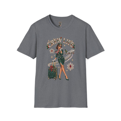 Crew Life T-Shirt — Retro Flight Attendant Pinup Tee