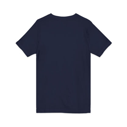 Travel Ghost V-Neck Tee — Cute Flight Attendant Ghost with Luggage Graphic