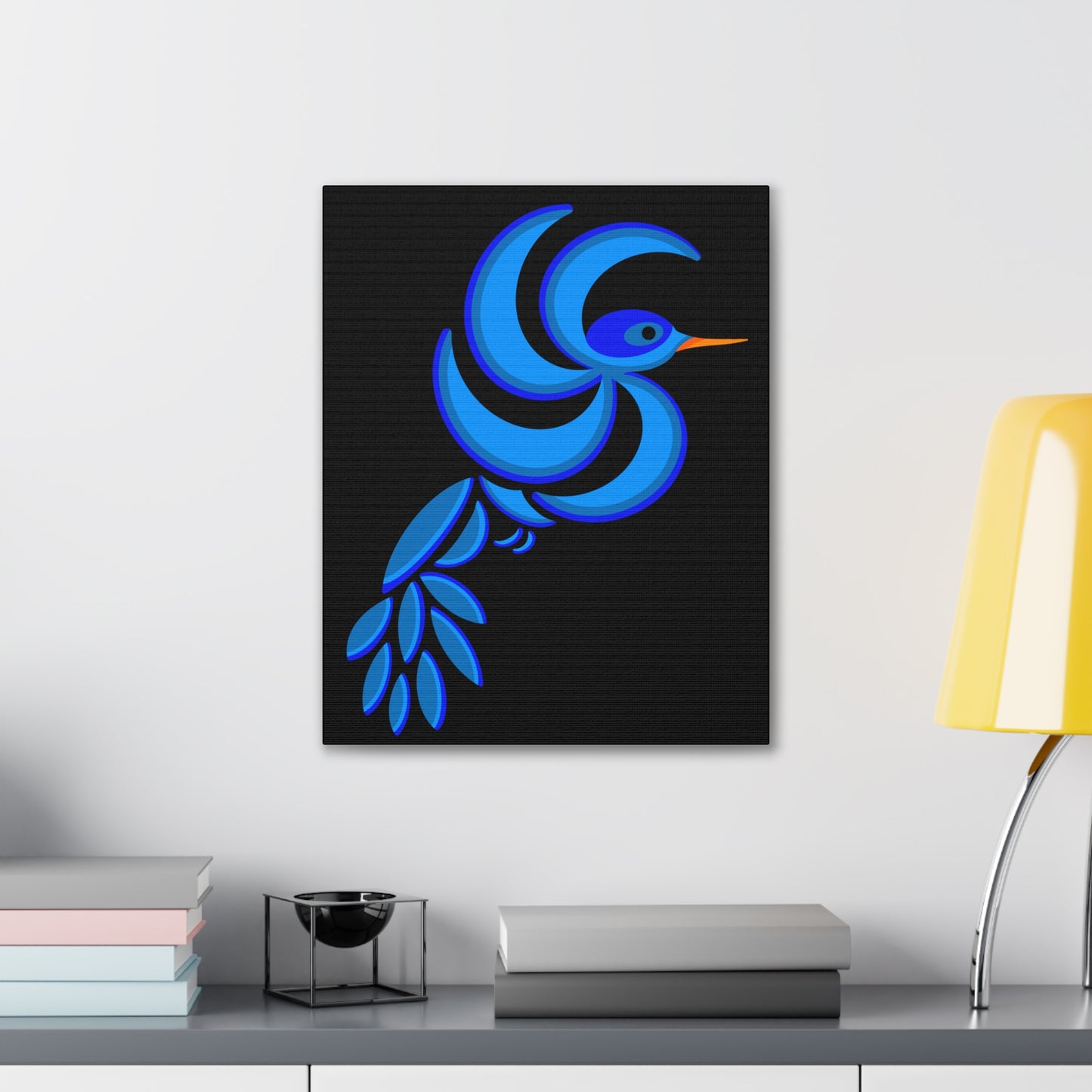 Bold Blue Hummingbird Canvas Print