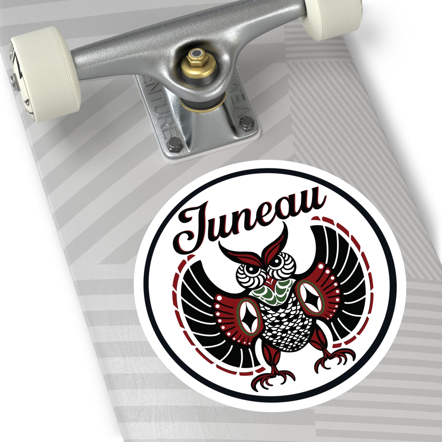 Juneau Owl Round Vinyl Stickers