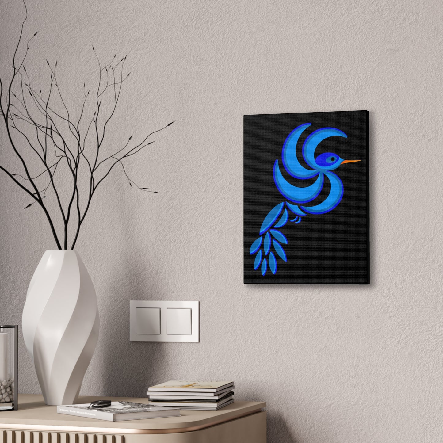 Bold Blue Hummingbird Canvas Print