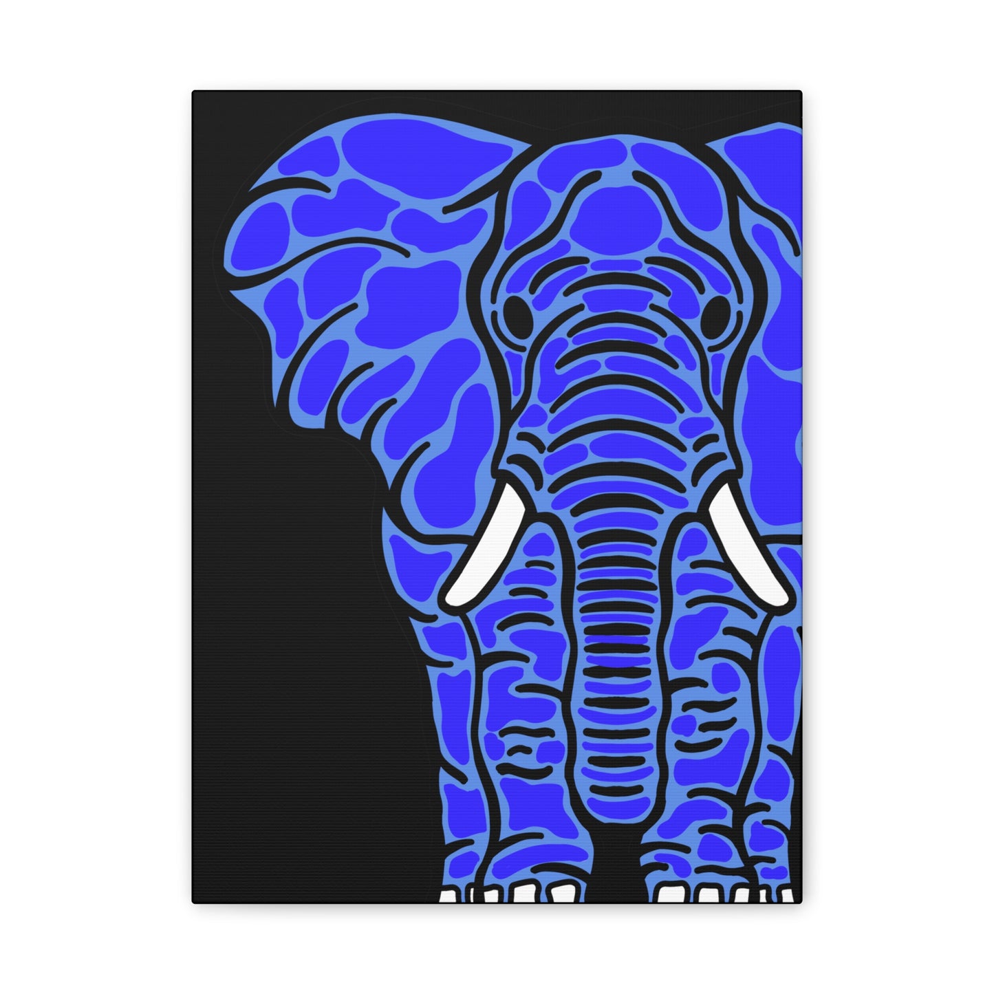 Neon Blue Elephant Canvas Print